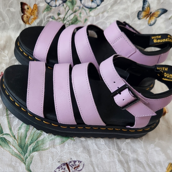 Doc Dr. Martens Clarissa II Platform Strap Sandals Lilac Leather  US 8 L - Picture 3 of 7
